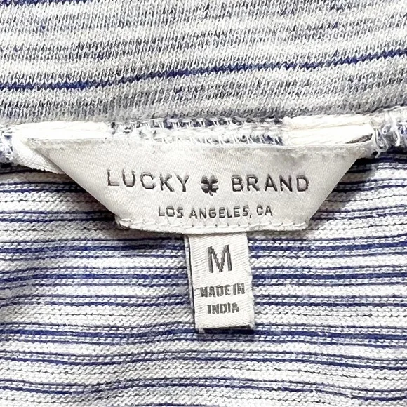 SOLD-Lucky Tassel Tie Waist Peplum Blue White Striped Sleeveless Knit Tank Top - Picture 9 of 10